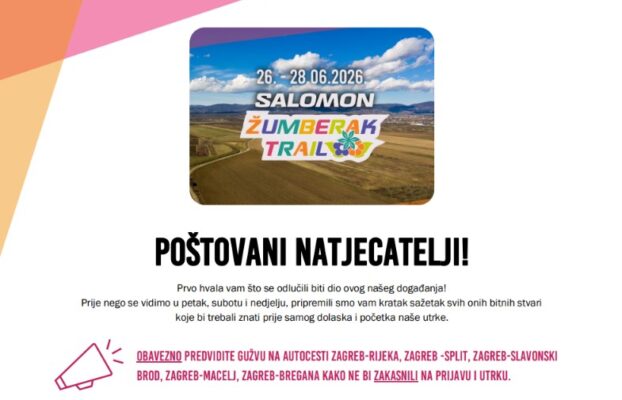 VAŽNO: Promjene satnice i lokacije preuzimanja paketa – Salomon Žumberak trail 2026 🚨🎒